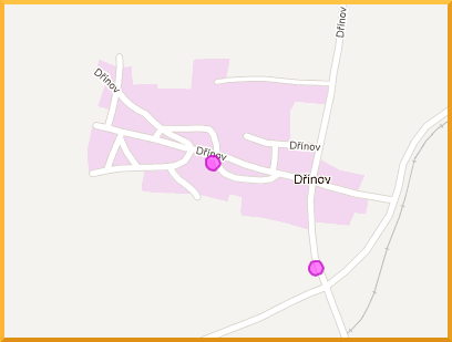 Umístění přístupových bodů bezdrátového internetu skvely.net pro Dřínov